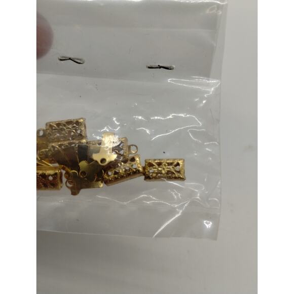 Box Snap Clasp Filigree Gold Color Clasps For Bracelet Jewelry Making - 12 Count - Picture 3 of 3